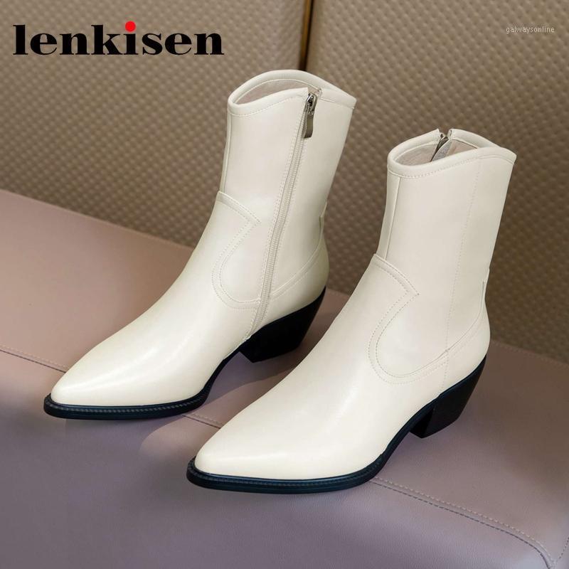 Lenkisen European style split leather pointed toe high heel western boots three colors beauty lady daily wear ankle boots L561, Beige
Lenkisen European style split leather pointed toe high heel western boots three colors beauty lady daily wear ankle boots L561, Beige