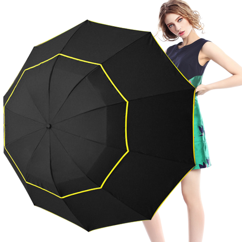 130CM Women's Umbrella Double Layer Golf Umbrellas Rain Women Folding Umbrella For Men Corporation Folding Umbrella T200117, Red 
130CM Women's Umbrella Double Layer Golf Umbrellas Rain Women Folding Umbrella For Men Corporation Folding Umbrella T200117, Red