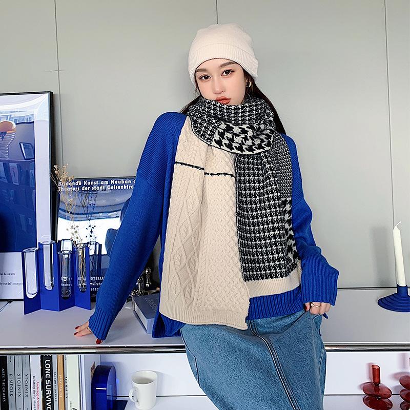 Korean autumn and winter houndstooth knitted wool warm scarf women winter Korean thickening
Korean autumn and winter houndstooth knitted wool warm scarf women winter Korean thickening