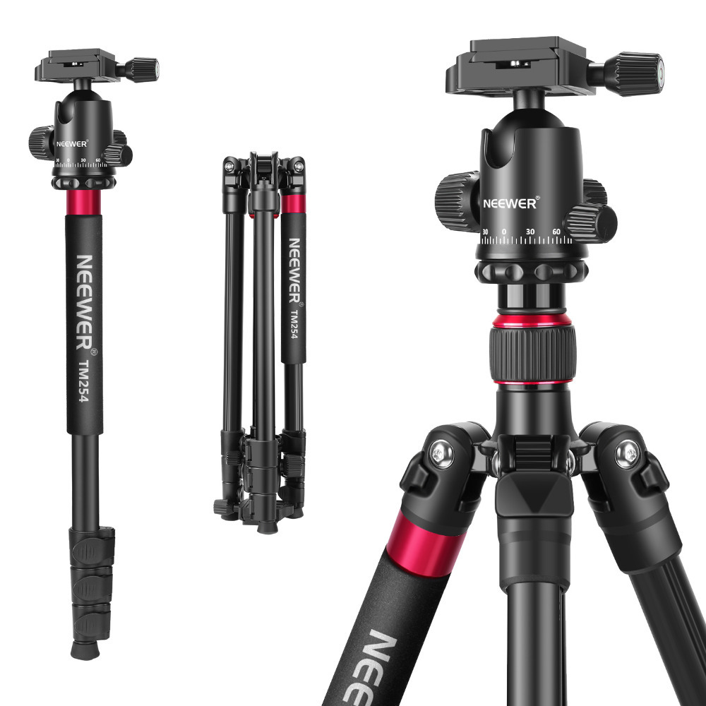 Neewer 2-in-1 Aluminum Alloy Camera Tripod Monopod 66 inches/168 centimeters with 360 Degree Ball Head 1/4 inch QR Plate and bag Y1117
Neewer 2-in-1 Aluminum Alloy Camera Tripod Monopod 66 inches/168 centimeters with 360 Degree Ball Head 1/4 inch QR Plate and bag Y1117