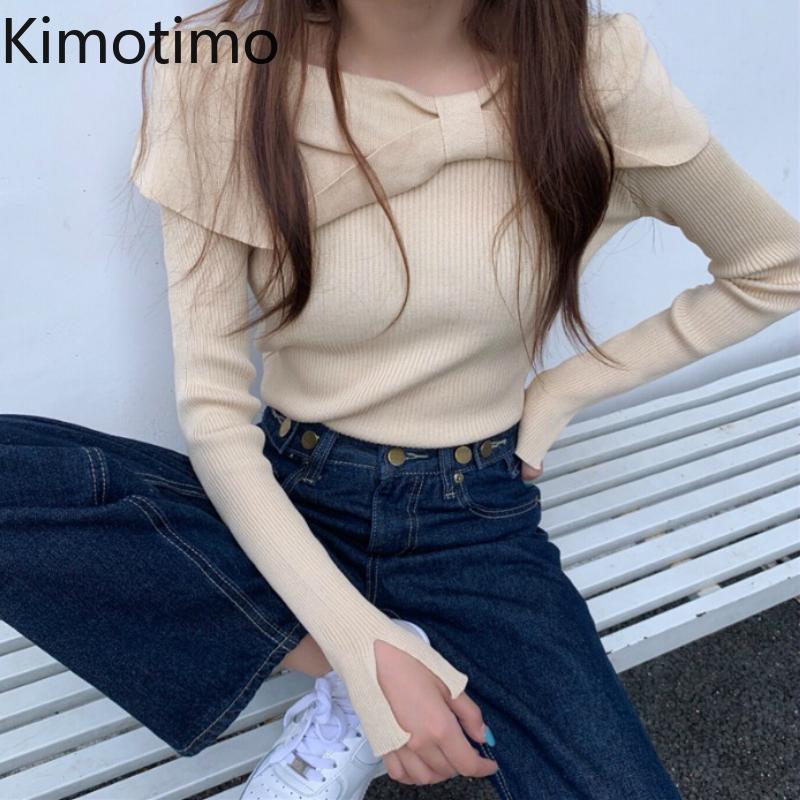 Kimotimo Elegant Knitwear 2021 Women's Sweater Bow Black Pullover Long Sleeve Female Sweet Elastic Korean Knitted Casual Tops
Kimotimo Elegant Knitwear 2021 Women's Sweater Bow Black Pullover Long Sleeve Female Sweet Elastic Korean Knitted Casual Tops