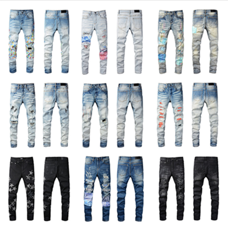 New Amiry Fashion Mens Designer Jeans High Quality Ripped Denim Pants Luxury Hip Hop Distressed Zipper trousers For Male, 0005
New Amiry Fashion Mens Designer Jeans High Quality Ripped Denim Pants Luxury Hip Hop Distressed Zipper trousers For Male, 0005