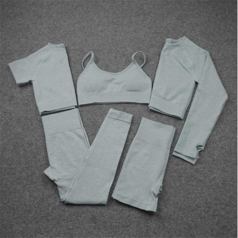 Women Yoga Set bra+top+shirt+pants+shorts Vital Seamless Sport Suit Gym Fitness Crop Top Shirt High Waist Sportswear DS45, Green 4pcs set
Women Yoga Set bra+top+shirt+pants+shorts Vital Seamless Sport Suit Gym Fitness Crop Top Shirt High Waist Sportswear DS45, Green 4pcs set