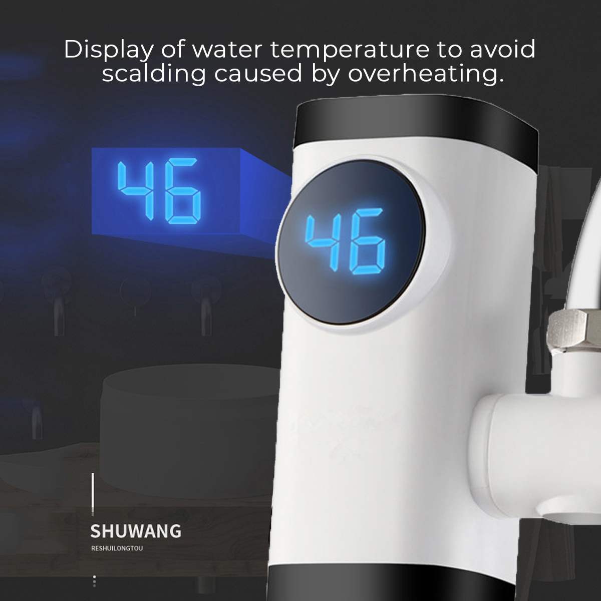 3000W Kitchen Faucet Electric Faucet Water Heater Instant Hot Water Digital LCD DisplayElectric Tankless Fast Heating Water Tap T200424