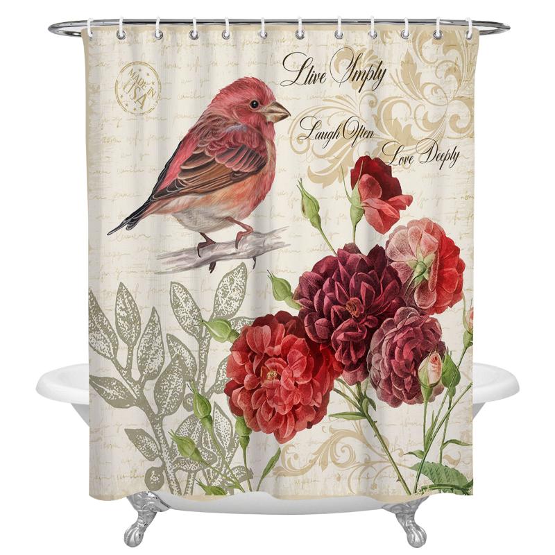 Bird Rose Flower Retro Print Shower Curtains Waterproof Bathroom Accessories Polyester Fabric Shower Curtain Home Decor
Bird Rose Flower Retro Print Shower Curtains Waterproof Bathroom Accessories Polyester Fabric Shower Curtain Home Decor