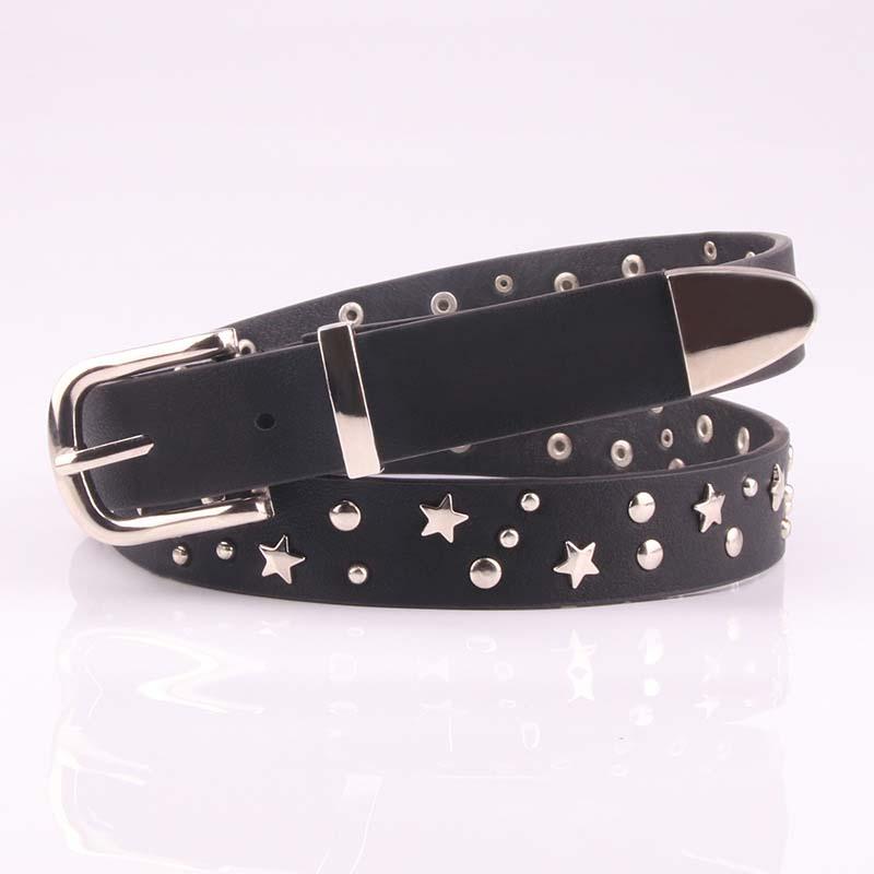 New ladies belt fashion trend rivet decorative pants belt alloy pin buckle PUy women's, Black
New ladies belt fashion trend rivet decorative pants belt alloy pin buckle PUy women's, Black