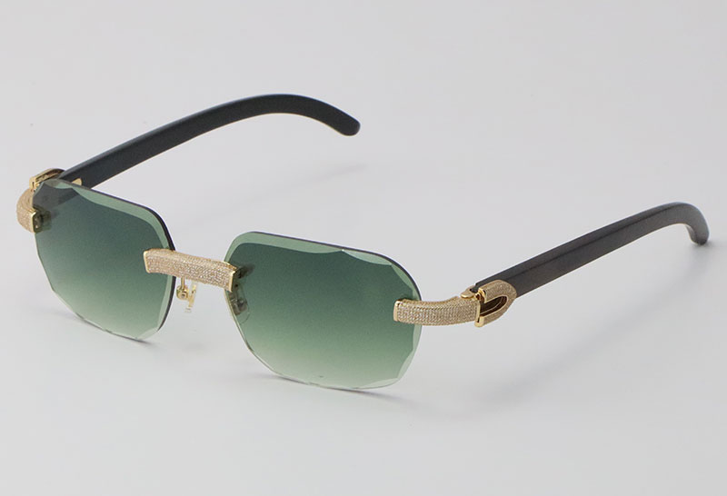 locs Sunglasses Black Bualo Horn Rimless Micro-paved Diamond set Sun Men Women with C Decoration Wire frame male TWQ2
locs Sunglasses Black Bualo Horn Rimless Micro-paved Diamond set Sun Men Women with C Decoration Wire frame male TWQ2