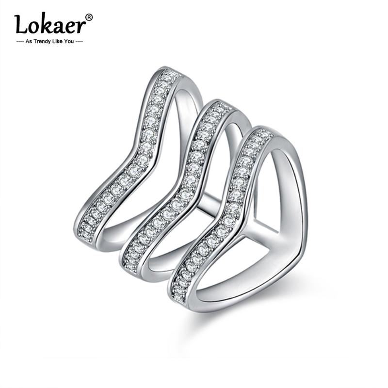 Lokaer Women Rings Micro Rhinestone Three V Shape Ring Silver Color Fashion Jewelry For Women Girls R15037
Lokaer Women Rings Micro Rhinestone Three V Shape Ring Silver Color Fashion Jewelry For Women Girls R15037