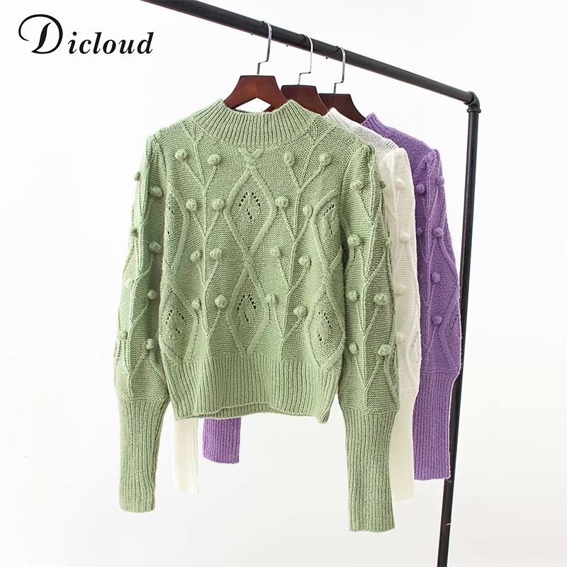 DICLOUD Turtleneck Women' Pom Poms Sweater Autumn Winter Oversized Long Sleeve Knitted Jumpers Fashion Ladies Pullover 201203, White
DICLOUD Turtleneck Women' Pom Poms Sweater Autumn Winter Oversized Long Sleeve Knitted Jumpers Fashion Ladies Pullover 201203, White