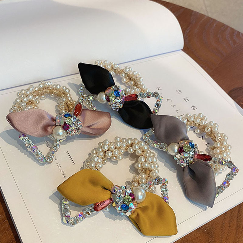 Pearl Flower Rhinestone Hair Accessories Bows Elastic HairBands Rubber Band Headbands For Girls Shinny Crystal Tie
Pearl Flower Rhinestone Hair Accessories Bows Elastic HairBands Rubber Band Headbands For Girls Shinny Crystal Tie