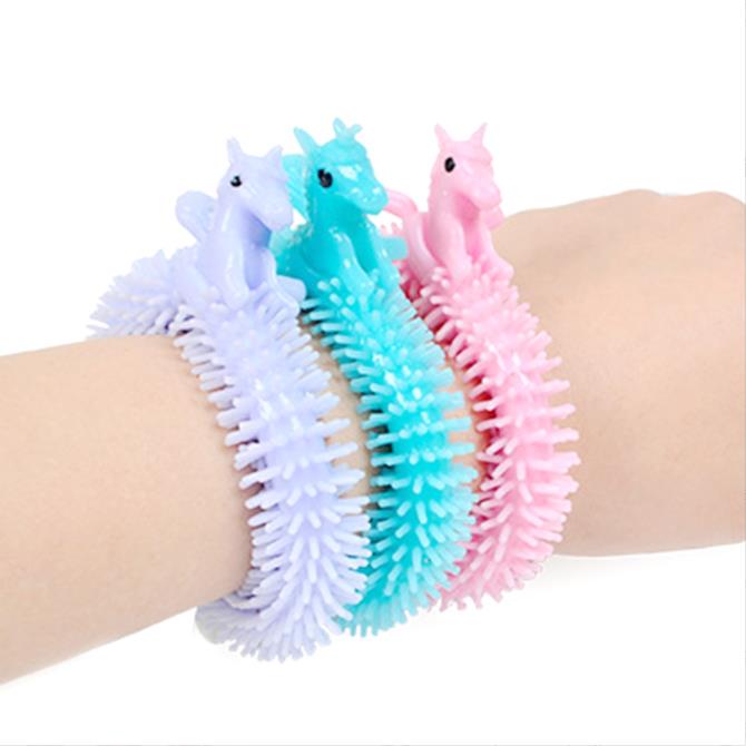 Fidget Toys Squishy Cartoon Unicorn caterpillar Lala music Bracelet Unicorn decompression vent Ramen strip soft rubber toy belt