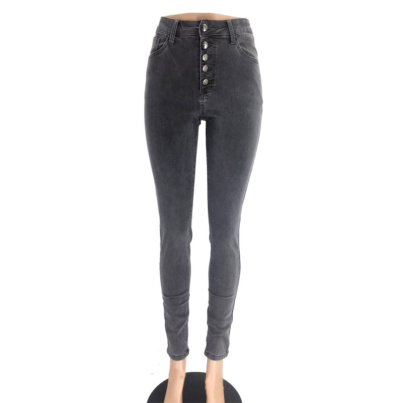 High Waist Jeans for Women Spring Autumn Blue High Waisted Skinny Jeans Woman Pencil Denim Pants Female 201029