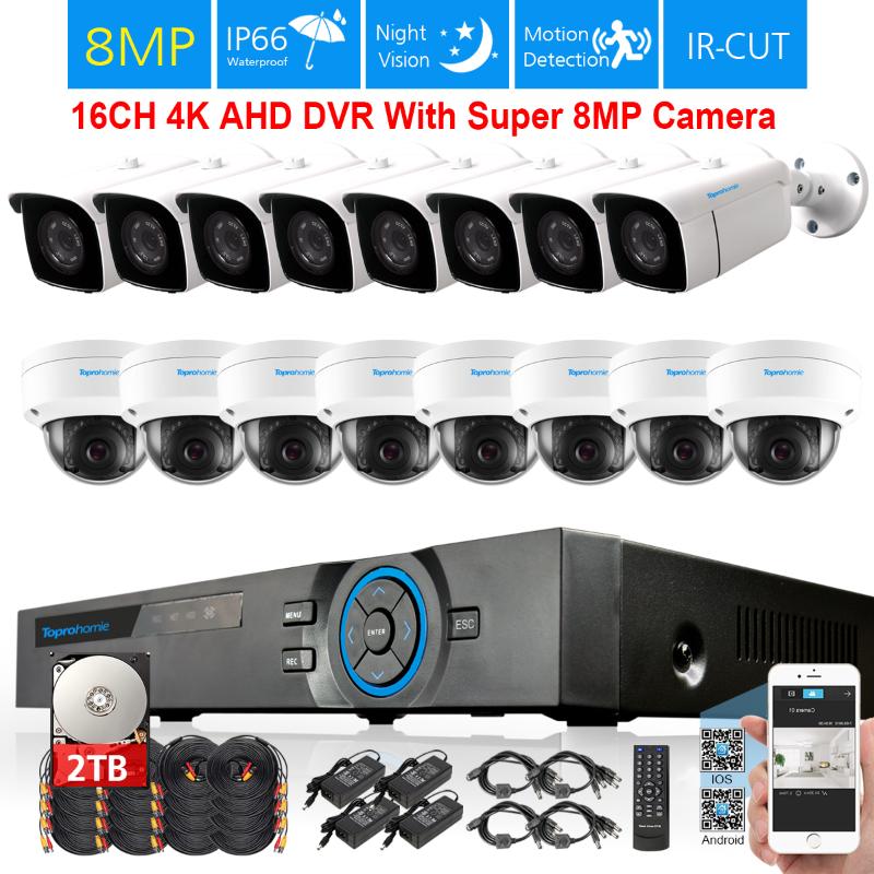 TOPROHOIME h.265+ 16CH 4K Ultra HD 8MP Security camera system 8MP 1/3'' Sony CCD Vandalproof indoor Outdoor night vision Camera
TOPROHOIME h.265+ 16CH 4K Ultra HD 8MP Security camera system 8MP 1/3'' Sony CCD Vandalproof indoor Outdoor night vision Camera