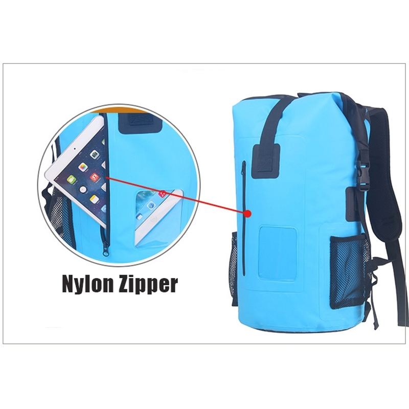 30L Outdoor Waterproof Swimming Bag Backpack Bucket Dry Sack Storage Bag Rafting Sports Kayaking Canoeing Travel Waterproof Bag LJ201124