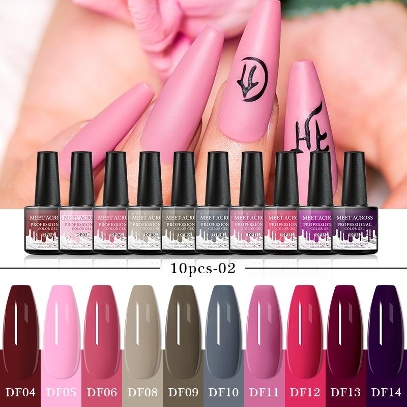 MEET ACROSS 6ml 10/4PCS UV Gel Nail Polish Set Semi Permanent Glitter Color Gel Varnish Kit Soak Off UV Led varnish DIY
MEET ACROSS 6ml 10/4PCS UV Gel Nail Polish Set Semi Permanent Glitter Color Gel Varnish Kit Soak Off UV Led varnish DIY