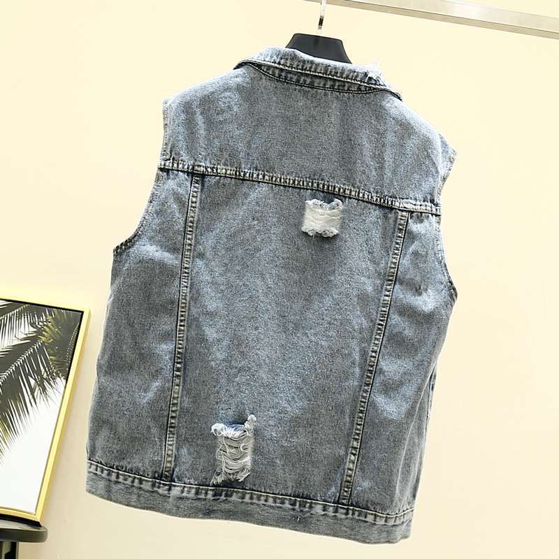 2021 Spring and Autumn Women Denim Hole Jacket Vest Vintage Cropped Short Denim Coat Sleeveless Slim Jeans Coat for Women, Black;brown
2021 Spring and Autumn Women Denim Hole Jacket Vest Vintage Cropped Short Denim Coat Sleeveless Slim Jeans Coat for Women, Black;brown