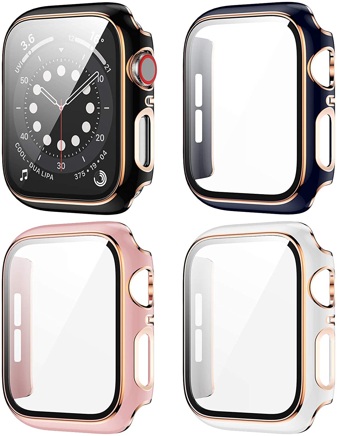 Apple watch cover 44 mm, built-in tempered glass screen protector full cover iWatch series, Black;blue
Apple watch cover 44 mm, built-in tempered glass screen protector full cover iWatch series, Black;blue