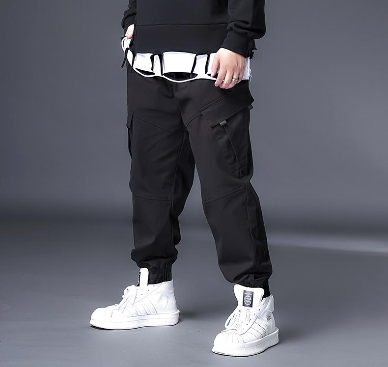 Men's Women's Hip Hop Style Cargo Pants Black Sweatpants Streetwear Pants 7XL 6XL