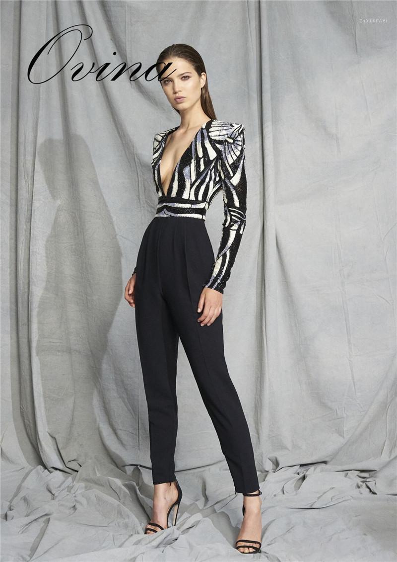 Women's Jumpsuits & Rompers Black Long Sleeve V Neck Sequins Full Length Bodycon Autumn Jumpsuit Womens
Women's Jumpsuits & Rompers Black Long Sleeve V Neck Sequins Full Length Bodycon Autumn Jumpsuit Womens