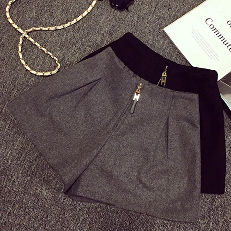 Women Woolen Wide Leg Shorts Loose High Waist Zipper Casual Solid Color Shorts KNG881, Grey
Women Woolen Wide Leg Shorts Loose High Waist Zipper Casual Solid Color Shorts KNG881, Grey