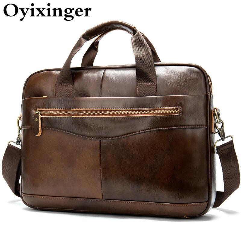 OYIXINGER Men's Bag Genuine Leather Briefcase Business Laptop Bag For 14.1Inch Laptops New Fashion Cowhide Laptop Bags For Male, Lightcoffee 
OYIXINGER Men's Bag Genuine Leather Briefcase Business Laptop Bag For 14.1Inch Laptops New Fashion Cowhide Laptop Bags For Male, Lightcoffee