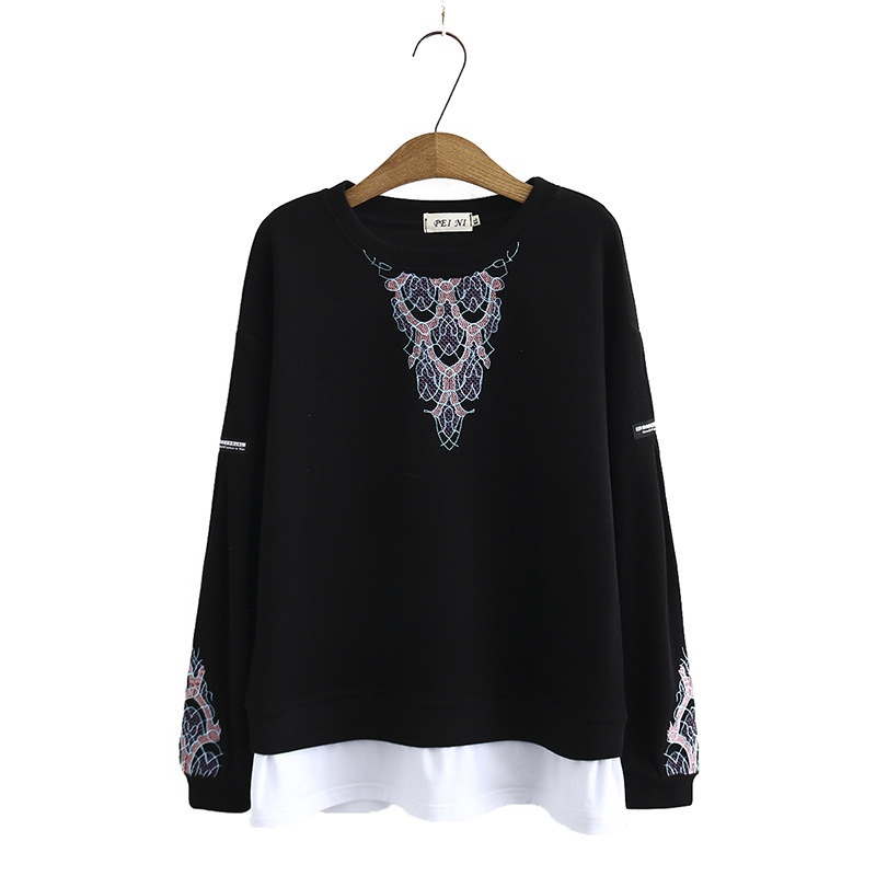 Black Plus Female Pink Filled Cotton Drop Hoodies Size Big Floral Embroidery Vintage Pullovers Wjn2
Black Plus Female Pink Filled Cotton Drop Hoodies Size Big Floral Embroidery Vintage Pullovers Wjn2