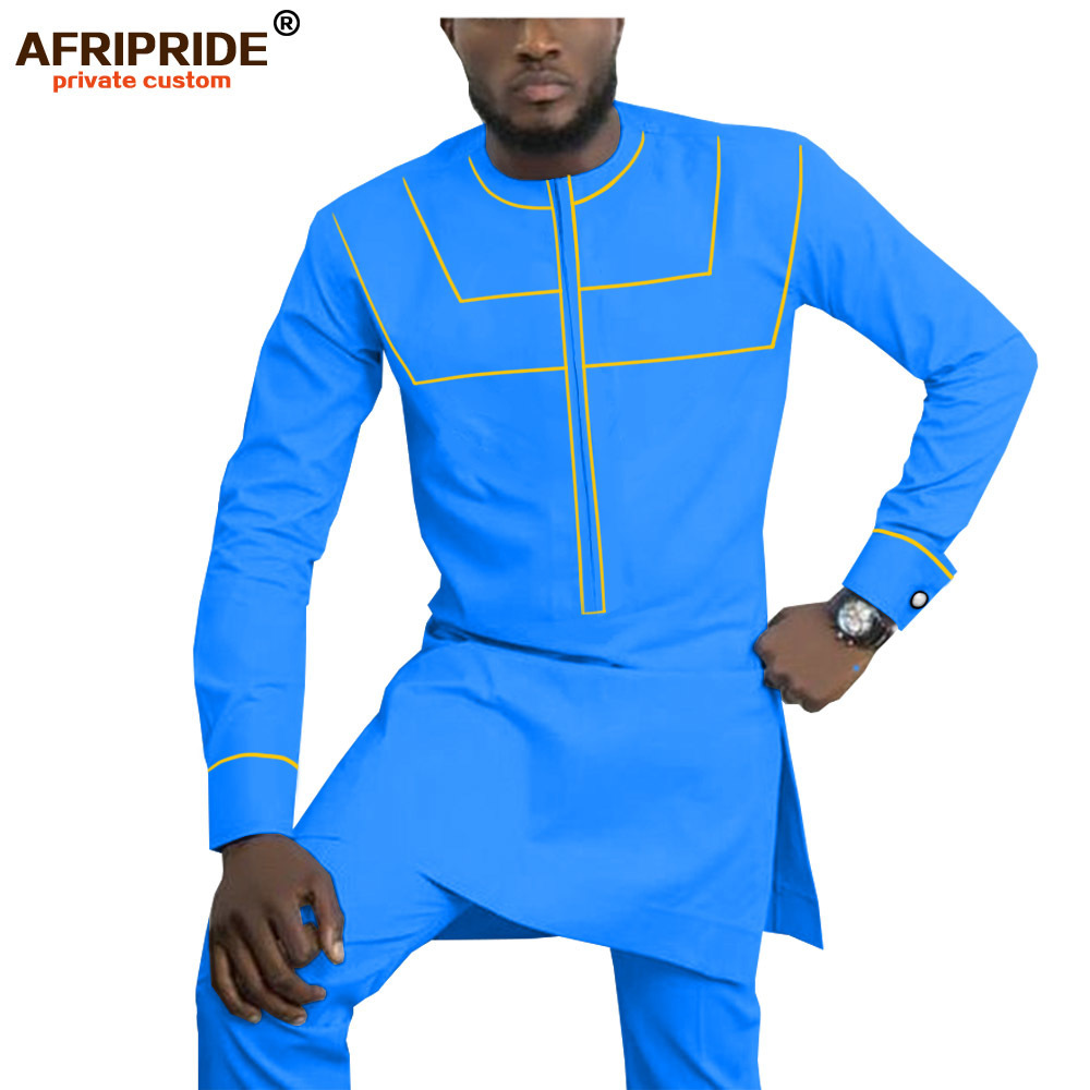 African Clothing for Men Dashiki Mens Outfits Shirts+ Ankara Pants Set Tracksuit Men Tribal Attire AFRIPRIDE A1916055 201118