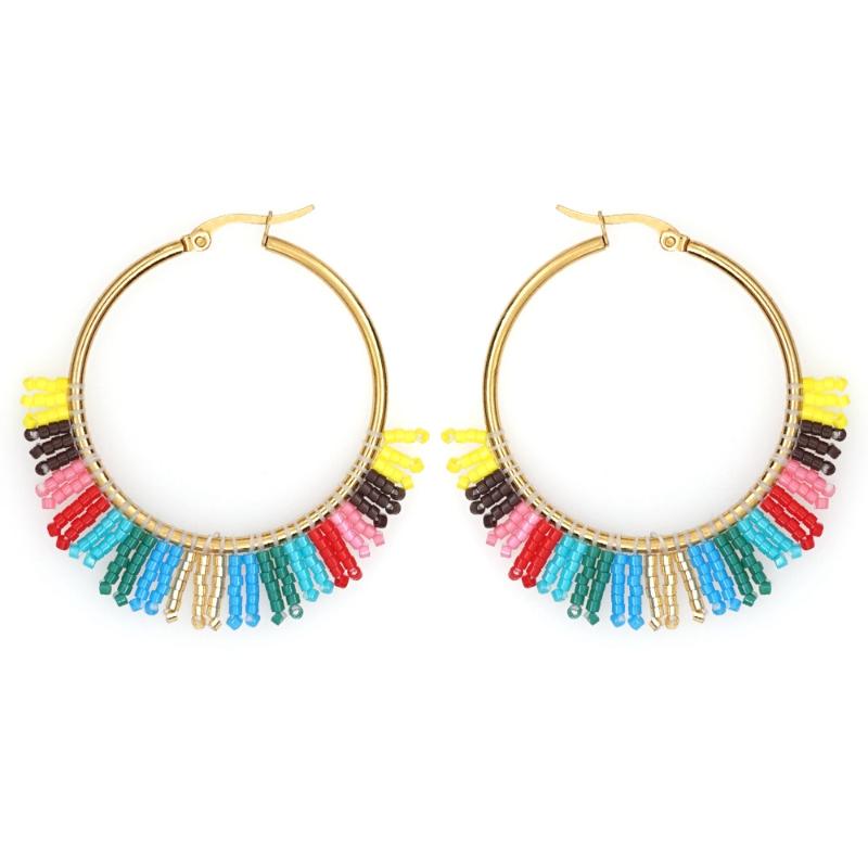 Hoop & Huggie Earrings Bohemian Rainbow Earring For Women Jewelry Gift 2021 Miyuki Jewellery Colorful Beadwork Steel Ear Ring 
Hoop & Huggie Earrings Bohemian Rainbow Earring For Women Jewelry Gift 2021 Miyuki Jewellery Colorful Beadwork Steel Ear Ring
