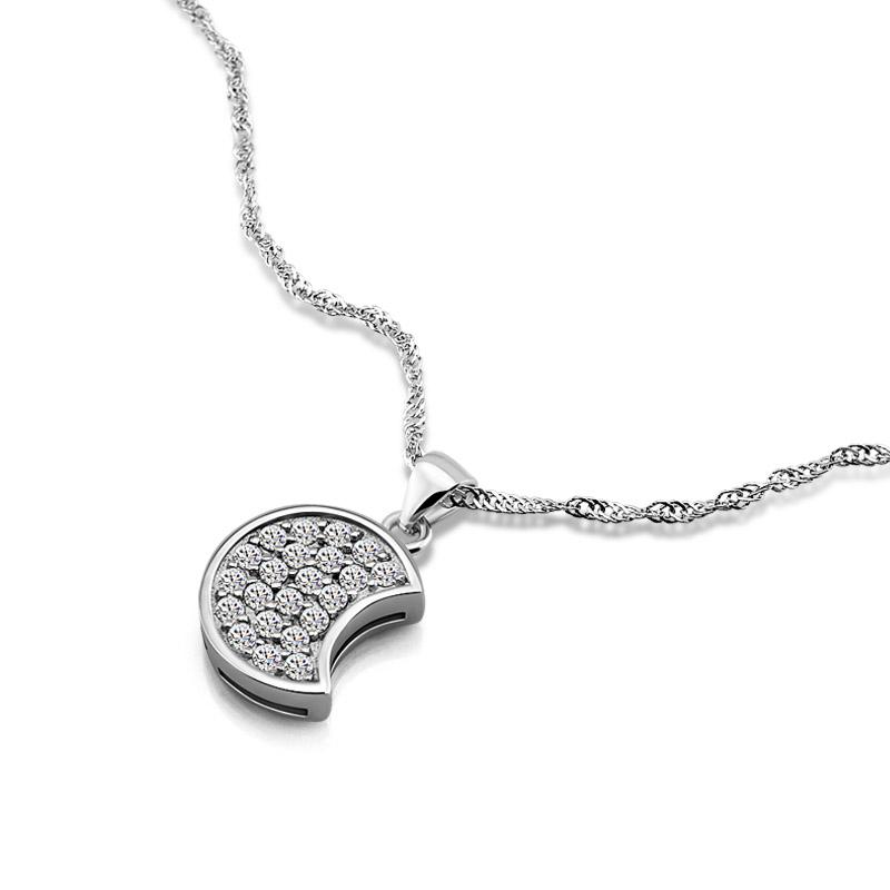 Romantic Valentine's Day Gift 2020 New Moon Pendant 925 Sterling Silver Necklace Flat Chain jewelry Charm Woman/Girl
Romantic Valentine's Day Gift 2020 New Moon Pendant 925 Sterling Silver Necklace Flat Chain jewelry Charm Woman/Girl