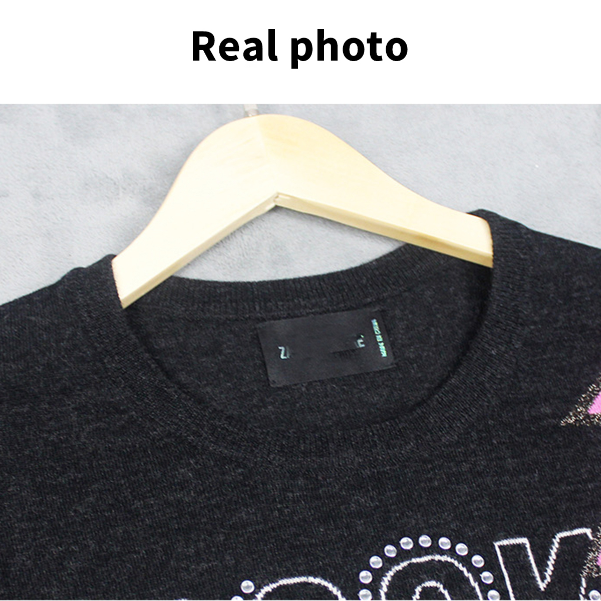 Beading Letter Graphic Sweater Women Autumn Winter Long Sleeve O Neck Black Pullover Casual Vintage Rock Sweaters Tops 201030wtt