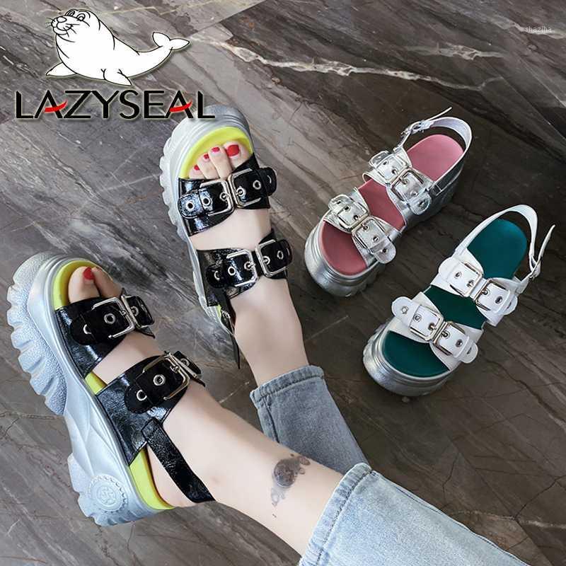 LazySeal 7..5cm Wedge Heel Women's Sandals Metal Buckle Platform Summer Fashion Beach Sandal Thick Sole Woman Shoes1, Silver-slides
LazySeal 7..5cm Wedge Heel Women's Sandals Metal Buckle Platform Summer Fashion Beach Sandal Thick Sole Woman Shoes1, Silver-slides
