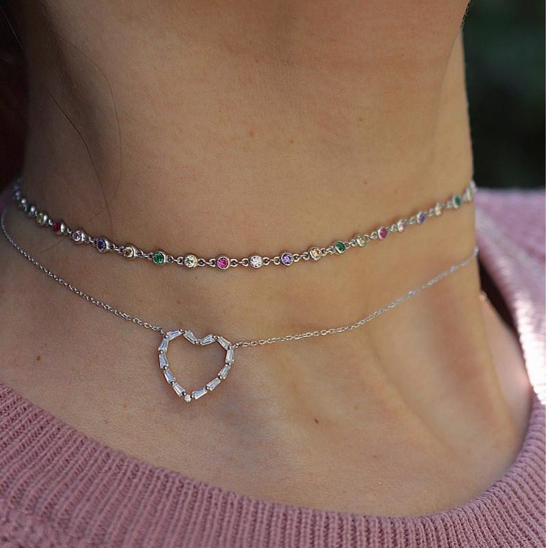 Delicate round bezel Cz Link chain Rainbow color Gold filled colorful cz station trendy gorgeous elegance collar chain necklace
Delicate round bezel Cz Link chain Rainbow color Gold filled colorful cz station trendy gorgeous elegance collar chain necklace