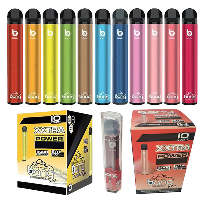 Bang XXL XXtra 2000 puffs Disposable Bang XXL atomizer 800mAh Battery 6ml Vape Pods Stick Style E Cigarettes Portable Vaporizer
Bang XXL XXtra 2000 puffs Disposable Bang XXL atomizer 800mAh Battery 6ml Vape Pods Stick Style E Cigarettes Portable Vaporizer