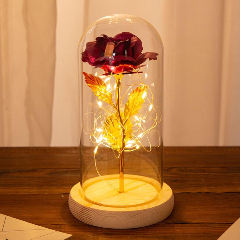Rose In LED Glass Dome Forever Rose Red Valentine'S Day Mother'S Day Special Romantic Gift Preserved Flower Glass Cover, Beige
Rose In LED Glass Dome Forever Rose Red Valentine'S Day Mother'S Day Special Romantic Gift Preserved Flower Glass Cover, Beige
