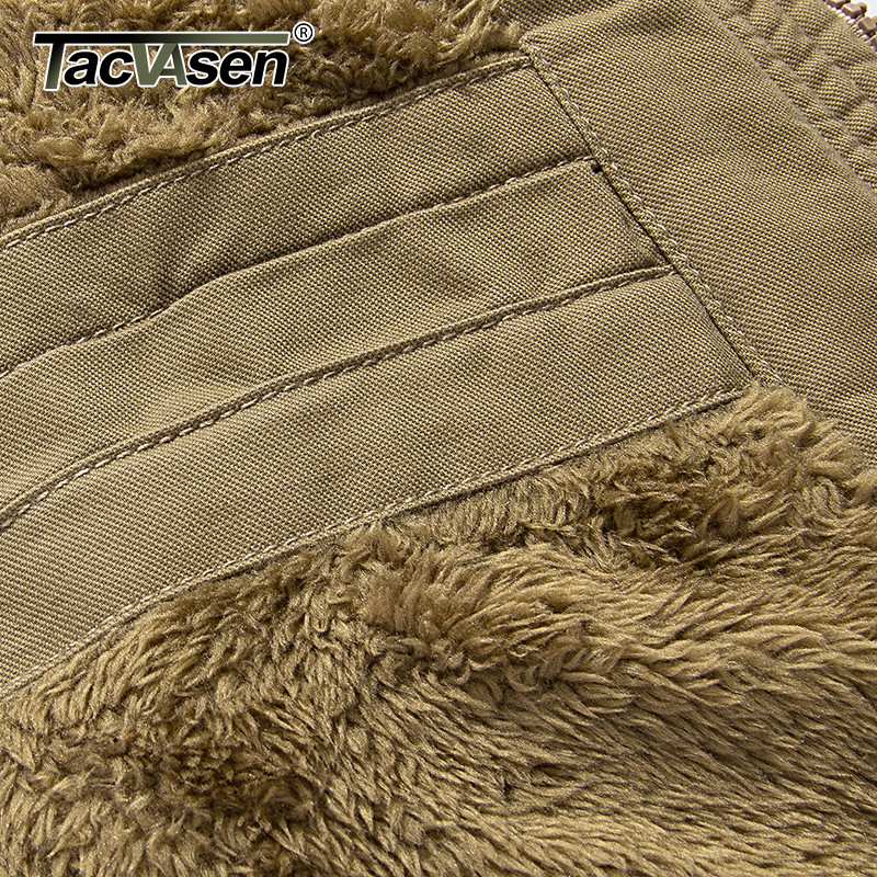 TACVASEN Military Thicken Fleece Jacket Mens Winter Casual Hooded Jacket Coat Pilot Cargo Cotton Jackets Windbreaker Parka Man 201218