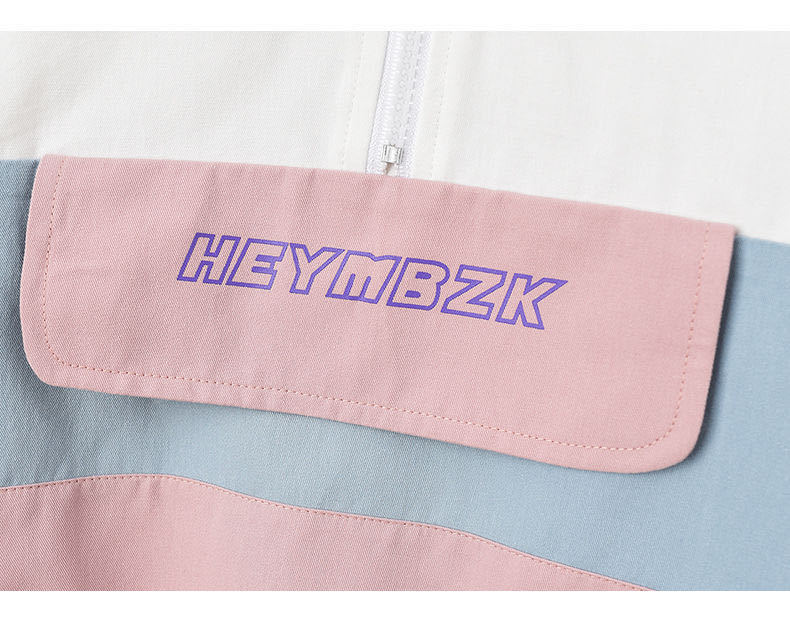 Fashion Big Girls Windproof Sports Semi-high Collar Letter Zipper Clothing Set Teen Spring Summer Tracksuit Kids Sportswear 201031