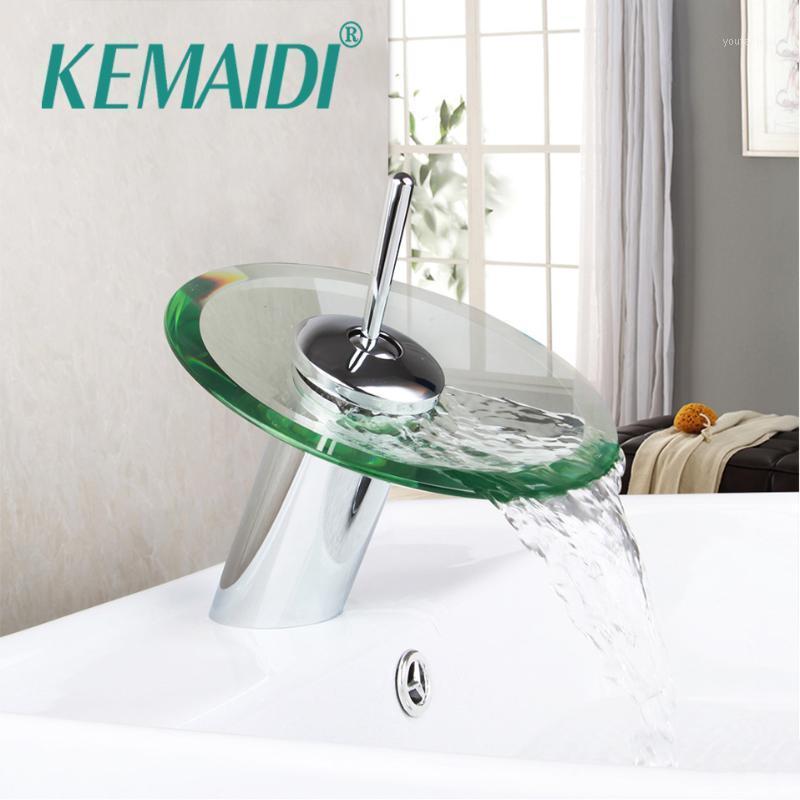 

KEMAIDI RU Excellent Quality New Bathroom Basin Mixer Tap Waterfall Faucet Sink Vessel Chrome Polished Finished Glass1