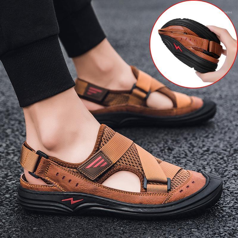 Toe Protection Genuine Leather Shoes Summer New Large Size Men's Sandals Men Sandals Fashion And Slippers Big Size 38-461, Black
Toe Protection Genuine Leather Shoes Summer New Large Size Men's Sandals Men Sandals Fashion And Slippers Big Size 38-461, Black
