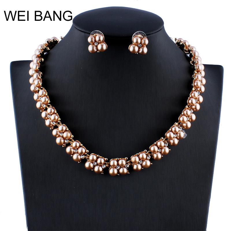 Necklace Earrings Simulated Pearl Flower Jewelry Sets For Women Wedding Bridal Party Accessories Imitated Crystal Pendant, As pic
Necklace Earrings Simulated Pearl Flower Jewelry Sets For Women Wedding Bridal Party Accessories Imitated Crystal Pendant, As pic