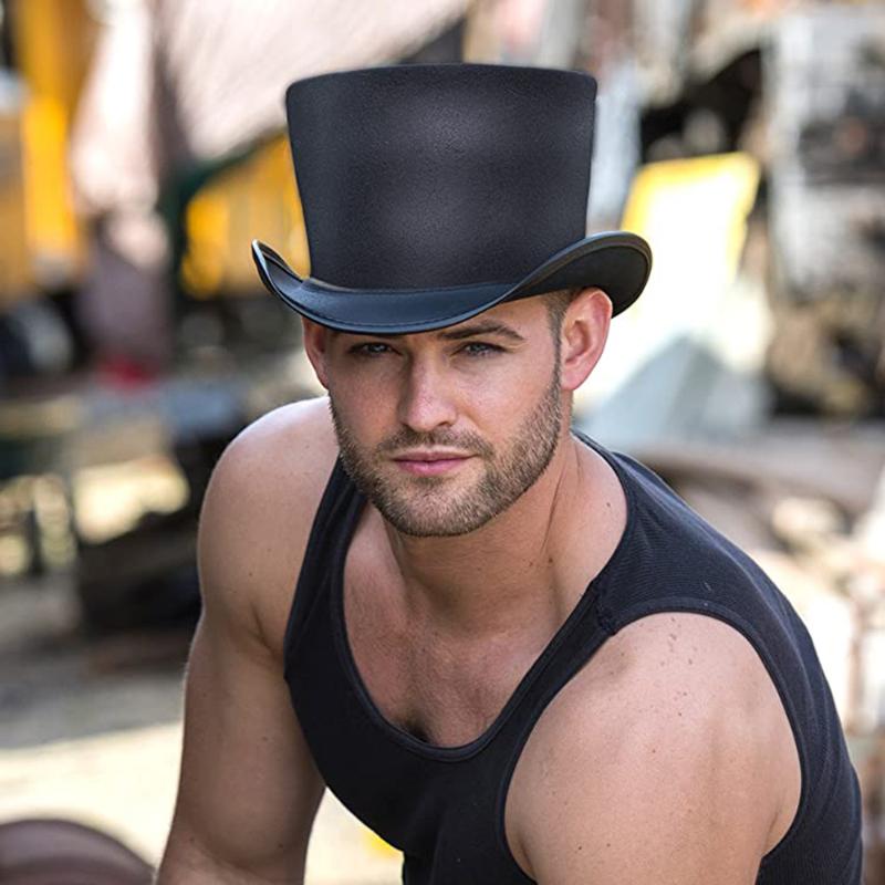 Women Men Leather Top Hat President Traditional Fedoras Hat Magician Steampunk Cosplay Party Caps Dropshiping 3Size 13CM Top, Black
Women Men Leather Top Hat President Traditional Fedoras Hat Magician Steampunk Cosplay Party Caps Dropshiping 3Size 13CM Top, Black