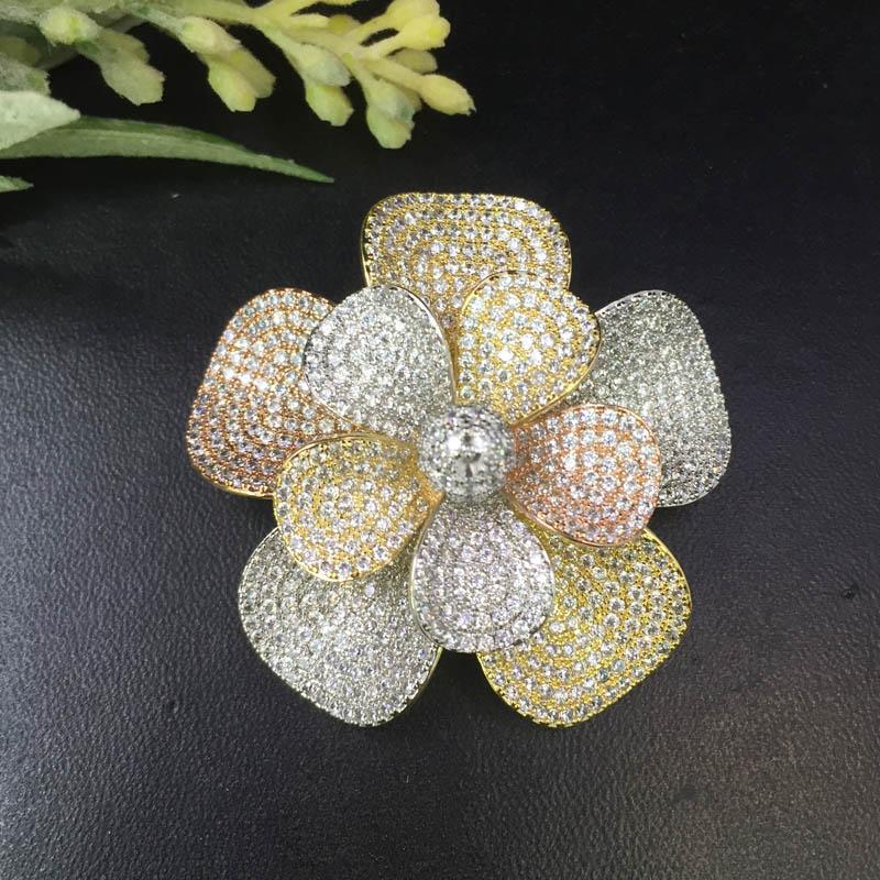 Pins, Brooches Vanifin Fashion Jewelry Luxury Blooming Calla Lily Brooch Pendant Dual Use For Wedding Party Micro Paved Gift