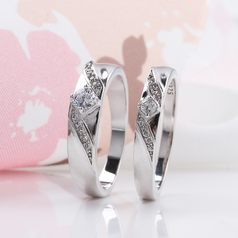 Original Real Sterling Sier Fashion Couple Ring for Men and Women Engagement Wedding Fine Jewelry Gift XR286 Free shipping