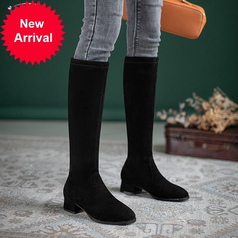 2021 The New Casual Style Round Toe Knee-length Fashion Elastic-on Black Heel Medium Thick Riding Boots Women's Shoes Ls7m
2021 The New Casual Style Round Toe Knee-length Fashion Elastic-on Black Heel Medium Thick Riding Boots Women's Shoes Ls7m