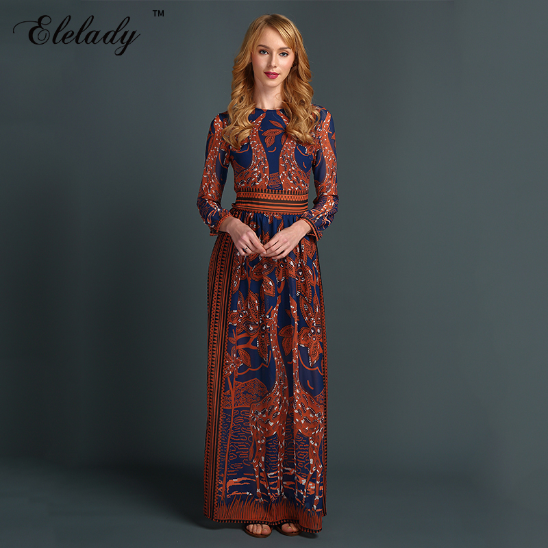 Southpire Bohemian Women Chiffon Long Dress Spring Summer Casual Beach Vestidos Female Elegant Party Dresses T200603