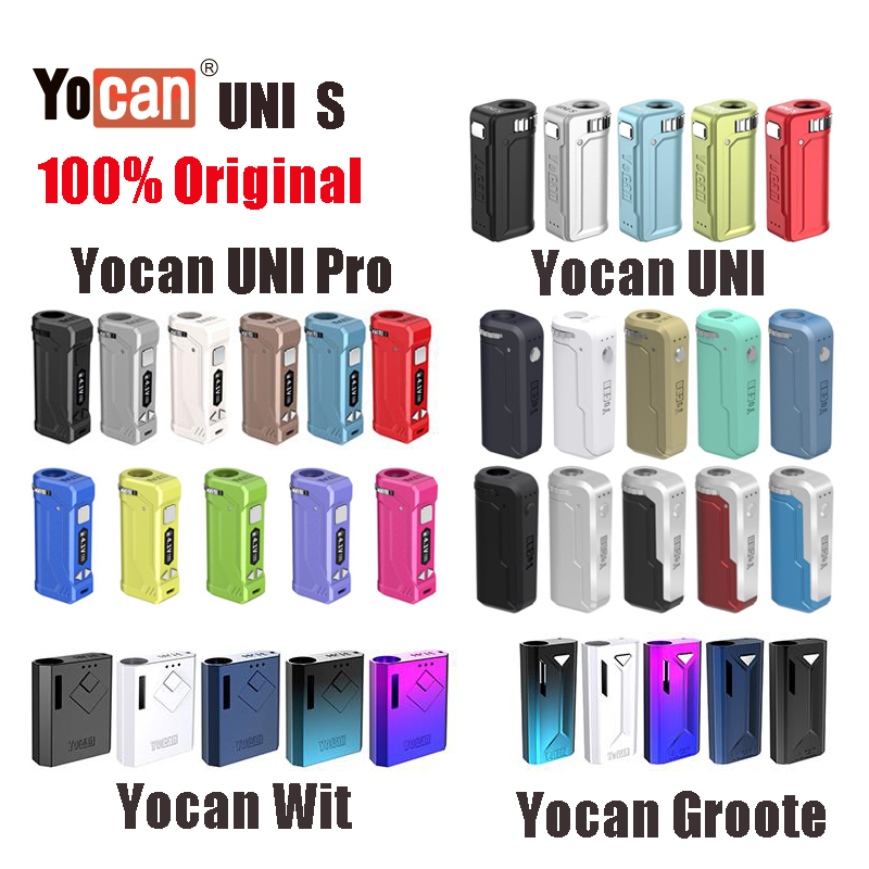 Original Yocan UNI Pro UNI S Wit Groote Box Mod Vape Pen Battery Adjustable Voltage Preheat Battery E Cigarette Kit Wax Vape Pen Fit All Vap, Yocan groote
Original Yocan UNI Pro UNI S Wit Groote Box Mod Vape Pen Battery Adjustable Voltage Preheat Battery E Cigarette Kit Wax Vape Pen Fit All Vap, Yocan groote