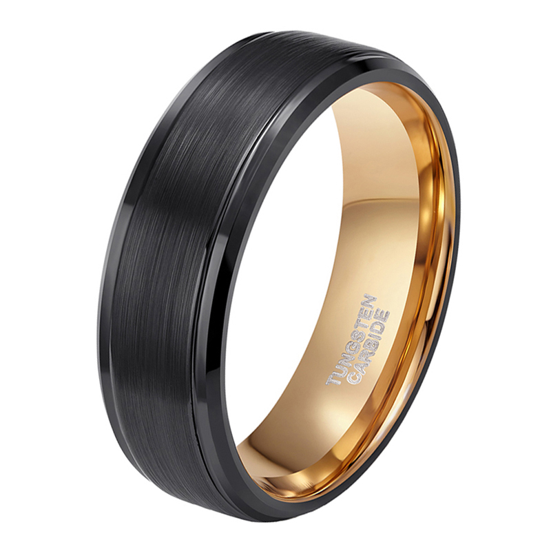 Somen Ring Men 8mm Black Tungsten Carbide Ring Brushed Gold Inlay Male Vintage Wedding Band Engagement Rings anillos hombre Y1128
Somen Ring Men 8mm Black Tungsten Carbide Ring Brushed Gold Inlay Male Vintage Wedding Band Engagement Rings anillos hombre Y1128