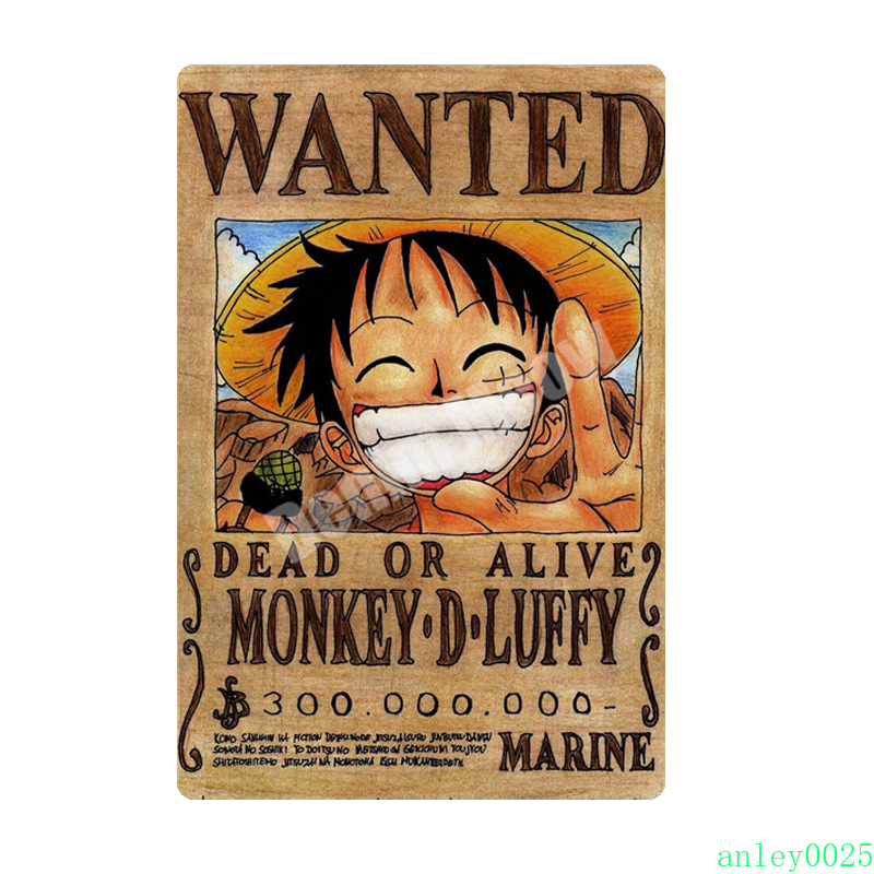 Monkey D Luffy Plaque Vintage Metal Tin Signs Bar Pub Motorcycle Decorative Plates WANTED Wall Stickers Iron Painting Home Decor
Monkey D Luffy Plaque Vintage Metal Tin Signs Bar Pub Motorcycle Decorative Plates WANTED Wall Stickers Iron Painting Home Decor