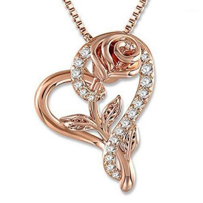 Fashion luxury romantic love rose zircon necklace women elegant temperament banquet accessories Valentine's day gifts wholesale1
Fashion luxury romantic love rose zircon necklace women elegant temperament banquet accessories Valentine's day gifts wholesale1