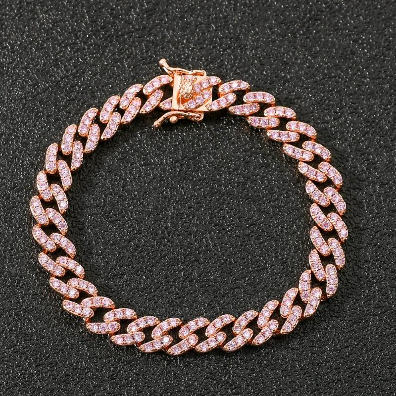Link, Chain 1 Fashion Miami Pink Paved Cubic Zirconia Jewelry Rose Gold Brass Hip Hop 9mm CZ Cuban Bracelet For Man Wonmen Gift
Link, Chain 1 Fashion Miami Pink Paved Cubic Zirconia Jewelry Rose Gold Brass Hip Hop 9mm CZ Cuban Bracelet For Man Wonmen Gift