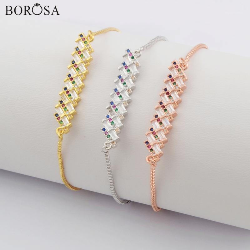 BOROSA Wholesale Bar Bracelets Metal CZ Micro Paved Connectors 10" Adjustable Rainbow CZ Women Bracelet Girls Jewelry WX1145-B1
BOROSA Wholesale Bar Bracelets Metal CZ Micro Paved Connectors 10" Adjustable Rainbow CZ Women Bracelet Girls Jewelry WX1145-B1
